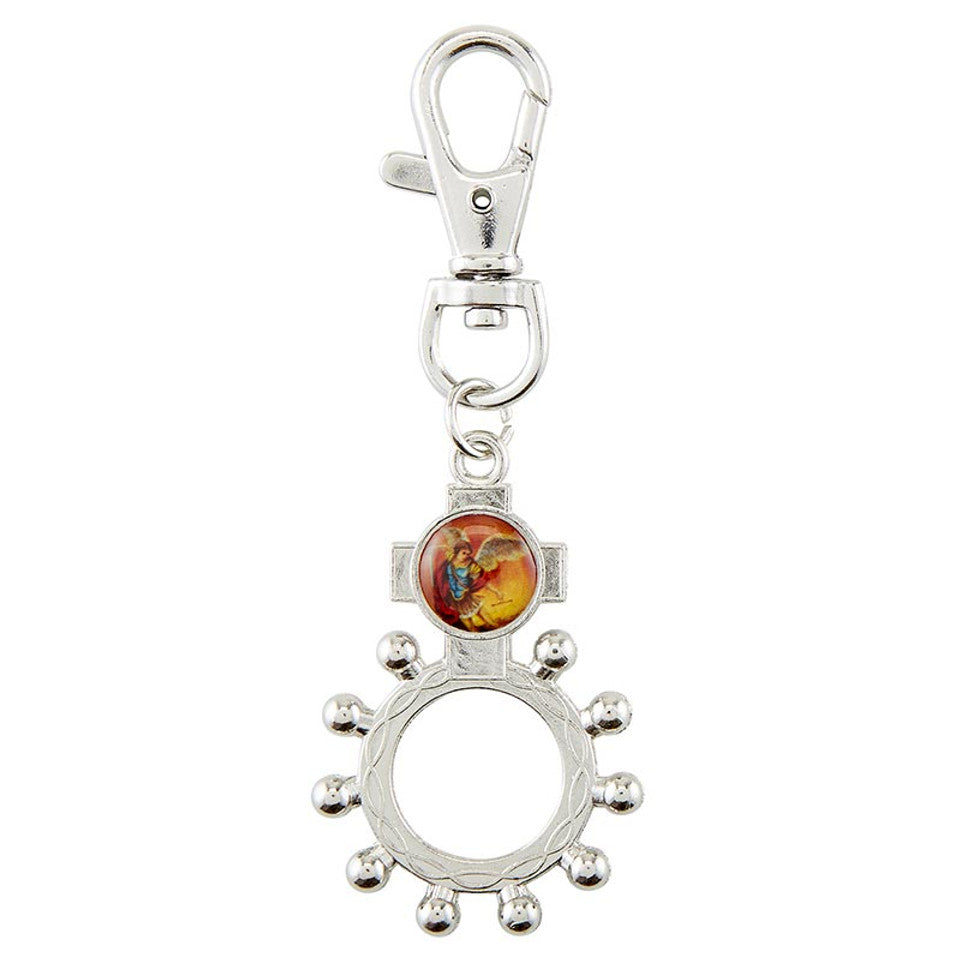 St. Michael Rosary Ring with Clip Catholic EStore