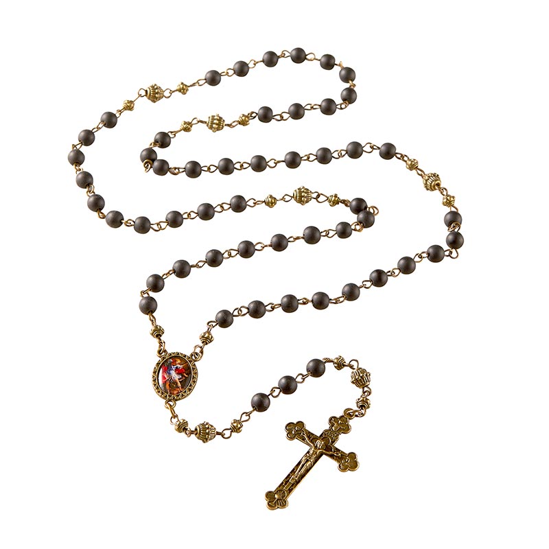 St. Michael Antique Finish Rosary Catholic EStore