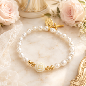 Freshwater Pearl Miraculous Rose Bracelet