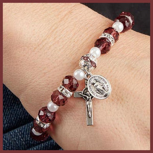 FREE Purple Crystal Rosary Bracelet