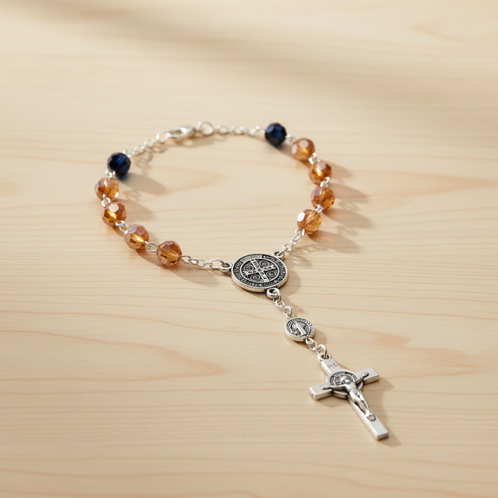 FREE St. Benedict Multicolor Auto Rosary