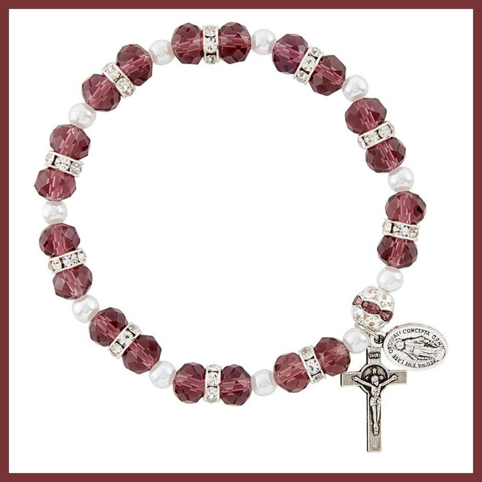 FREE Purple Crystal Rosary Bracelet