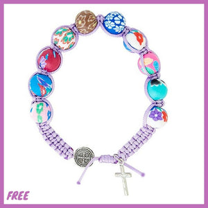 FREE St. Benedict Colorful Clay Bracelet