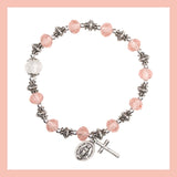 FREE Pink Miraculous Crystal Rosary Bracelet