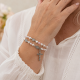 FREE Pink and White Heart Wrap Rosary Bracelet