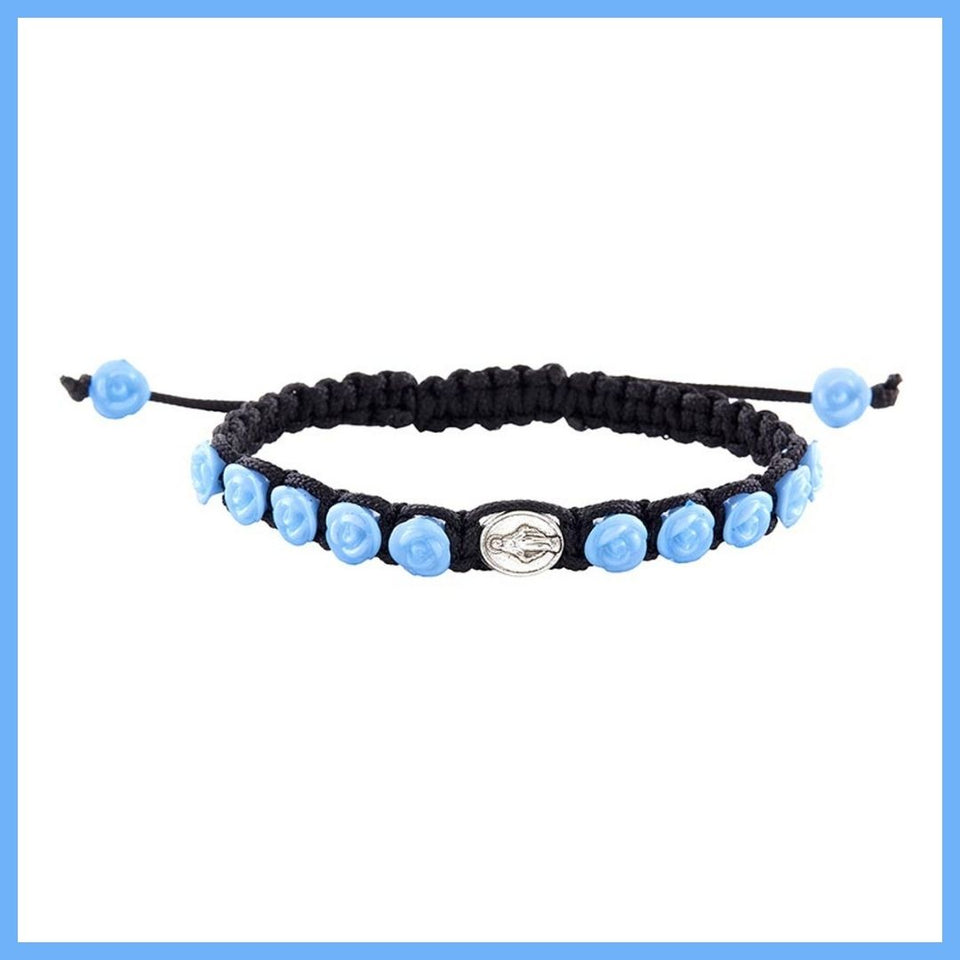 FREE Blue Rose Blessed Mother Rosary Bracelet