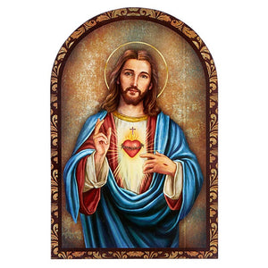 Sacred Heart Arched Plaque