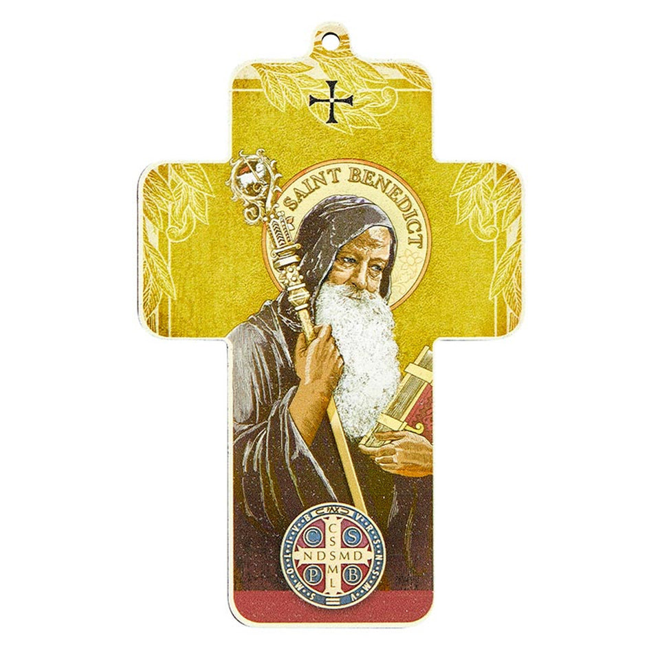 Saint Benedict Wood Wall Cross