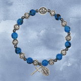 FREE Blue Miraculous Mary Bali Bead Rosary Bracelet