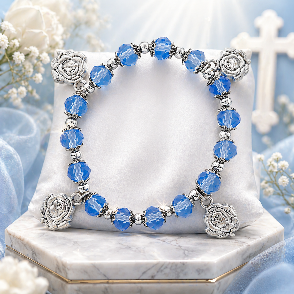 Roses of Mary Crystal Devotional Bracelet