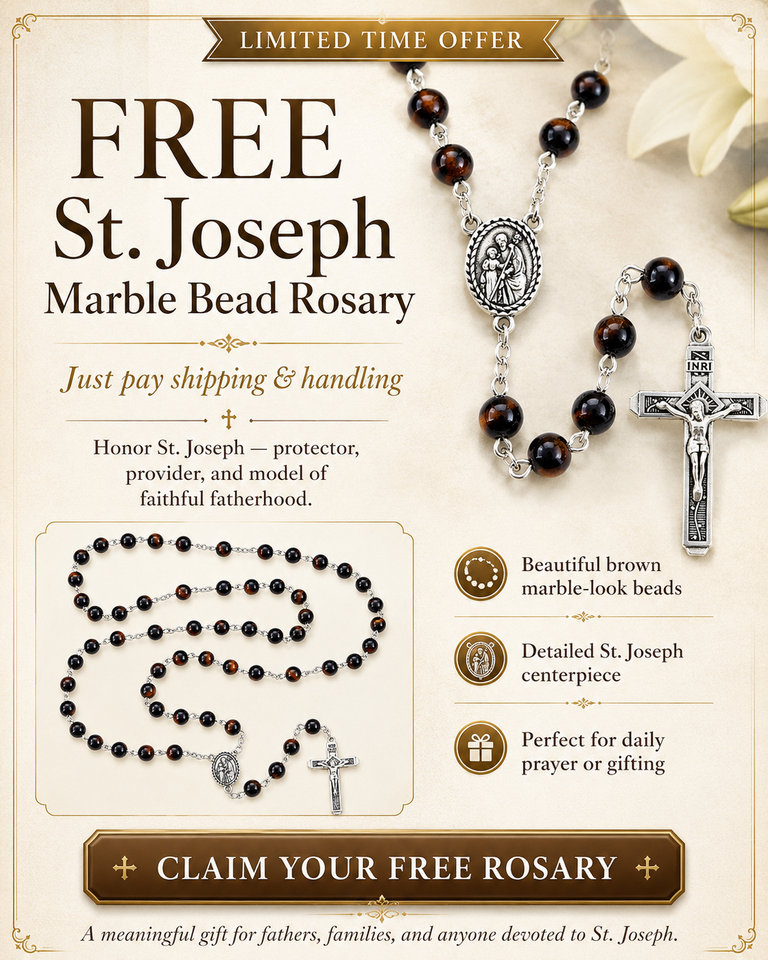 FREE St. Joseph Marble Bead Rosary