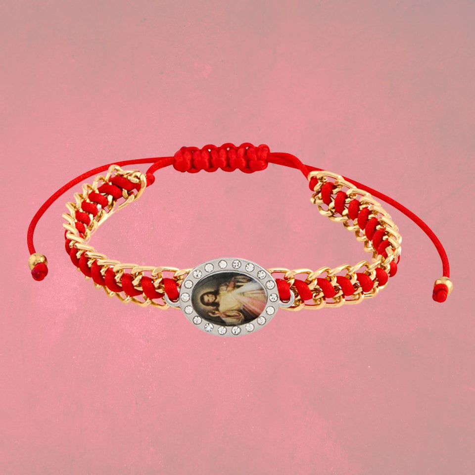 FREE Divine Mercy Braided Gold Bracelet