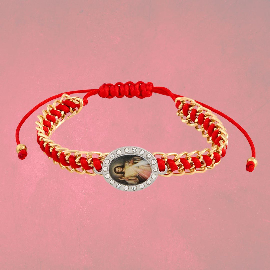 FREE Divine Mercy Braided Gold Bracelet