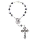 FREE St. Michael Hematite Auto Rosary