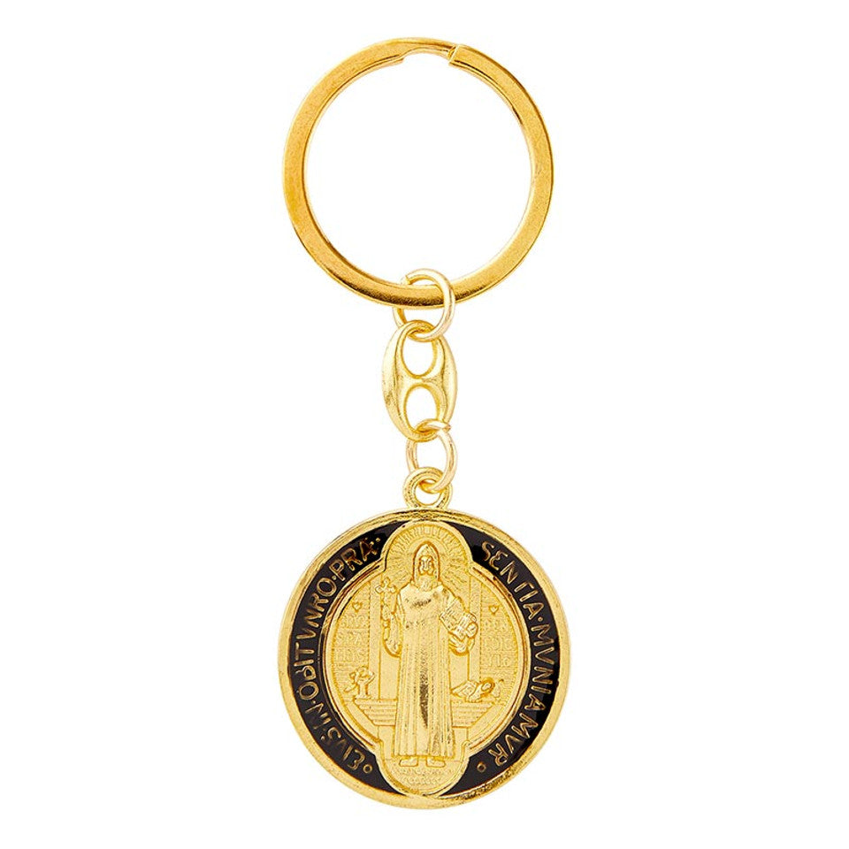 Key Chain Medals St. Benedict Gold Medal Key Chain – Catholic E-Store