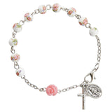 FREE Pink Floral Rose Garden Rosary Bracelet