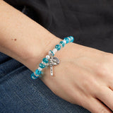FREE Aqua Crystal Rosary Bracelet