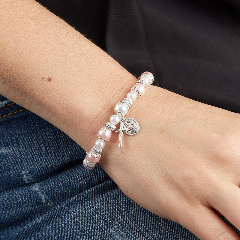 FREE Pink Pearl Rosary Bracelet