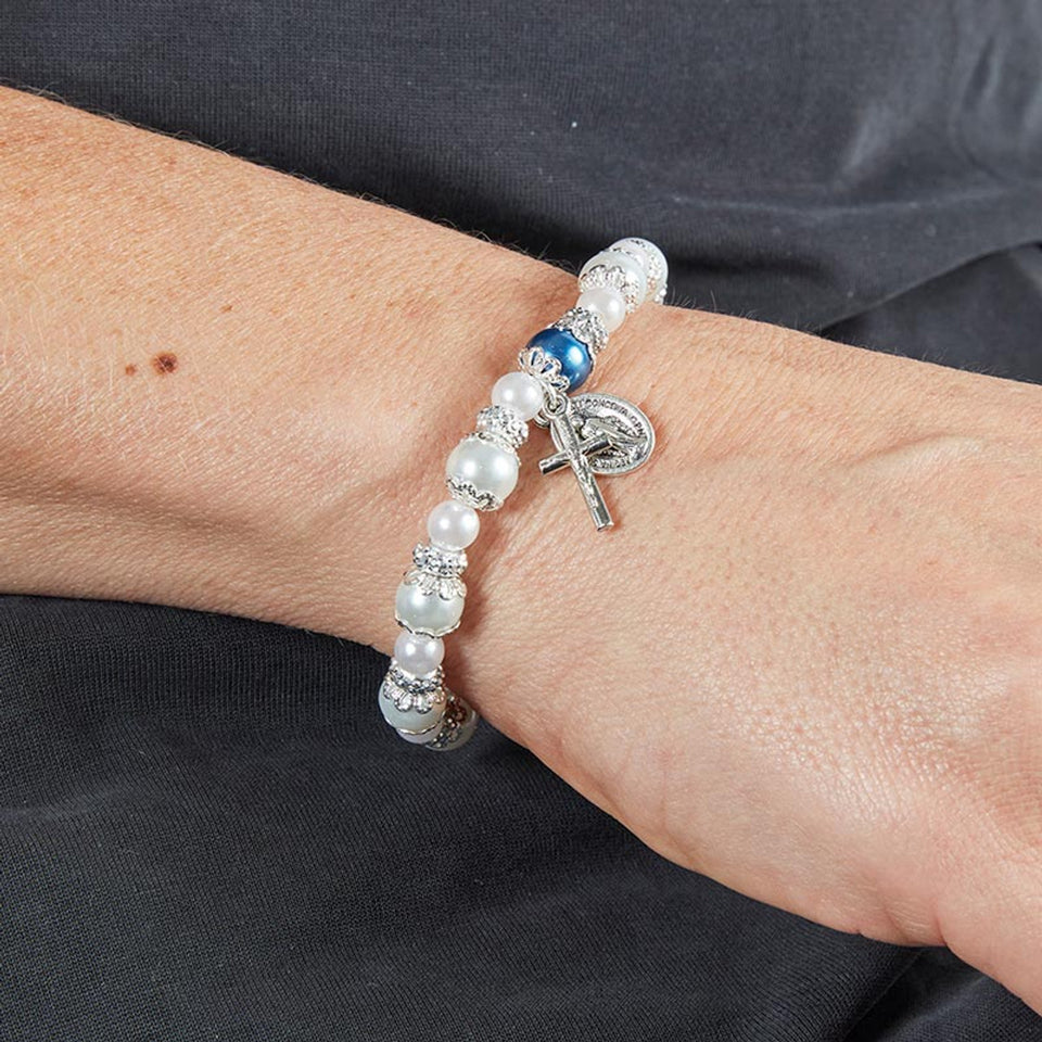 FREE White Pearl Rosary Bracelet