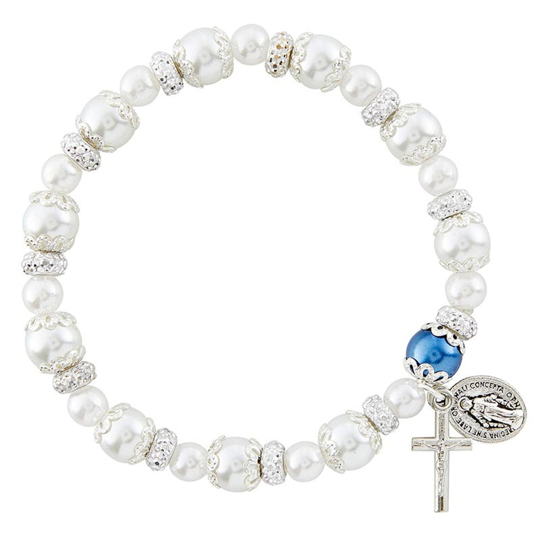 FREE White Pearl Rosary Bracelet
