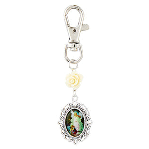 Guardian Angel Floral Devotional Key Chain