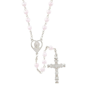 FREE Light Pink Pearlized Heart Rosary