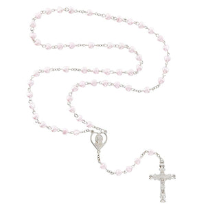 FREE Light Pink Pearlized Heart Rosary