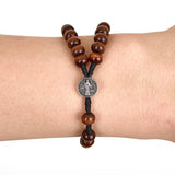 FREE St. Benedict Y-Style Wood Rosary Bracelet