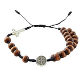 FREE St. Benedict Y-Style Wood Rosary Bracelet