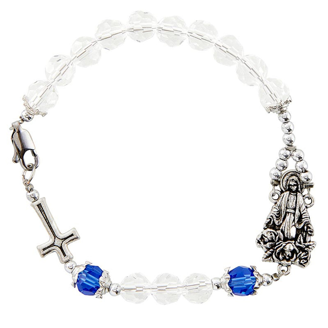FREE Blessed Mother Crystal Rosary Bracelet