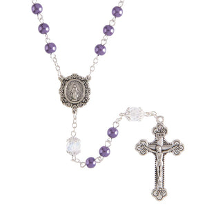 FREE Purple Pearl and Crystal Miraculous Rosary