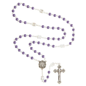 FREE Purple Pearl and Crystal Miraculous Rosary