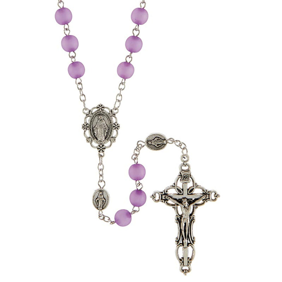 FREE Purple Miraculous Medal Rosary