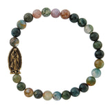 FREE Vintage Green Stone Our Lady of Guadalupe Bracelet