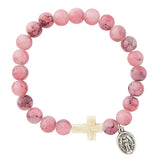 FREE Rose Marble Stone Cross Miraculous Bracelet