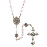 FREE Pink Crackle Glass Bead Rosary
