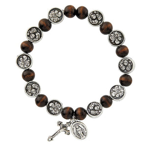 FREE Dark Brown St. Joseph/Holy Family Rosary Bracelet