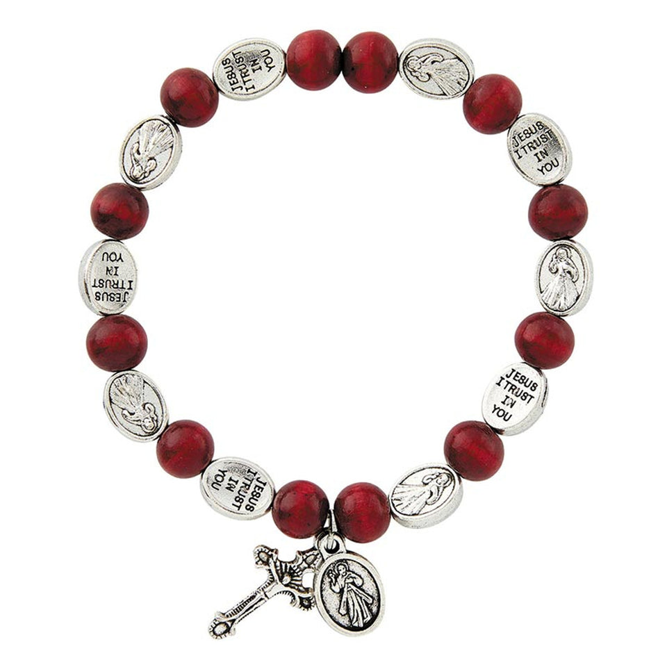FREE Red Divine Mercy Rosary Bracelet