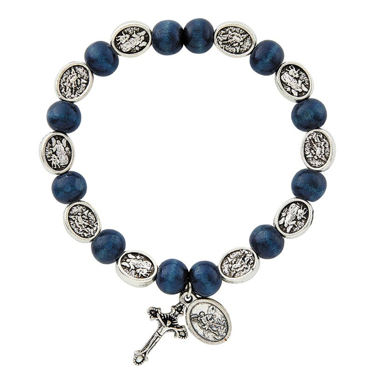 Angelitos De Mexico Handmade Czech Crystal Car Rosary – One Decade Saint Benedict Mirror Hanging - View #5