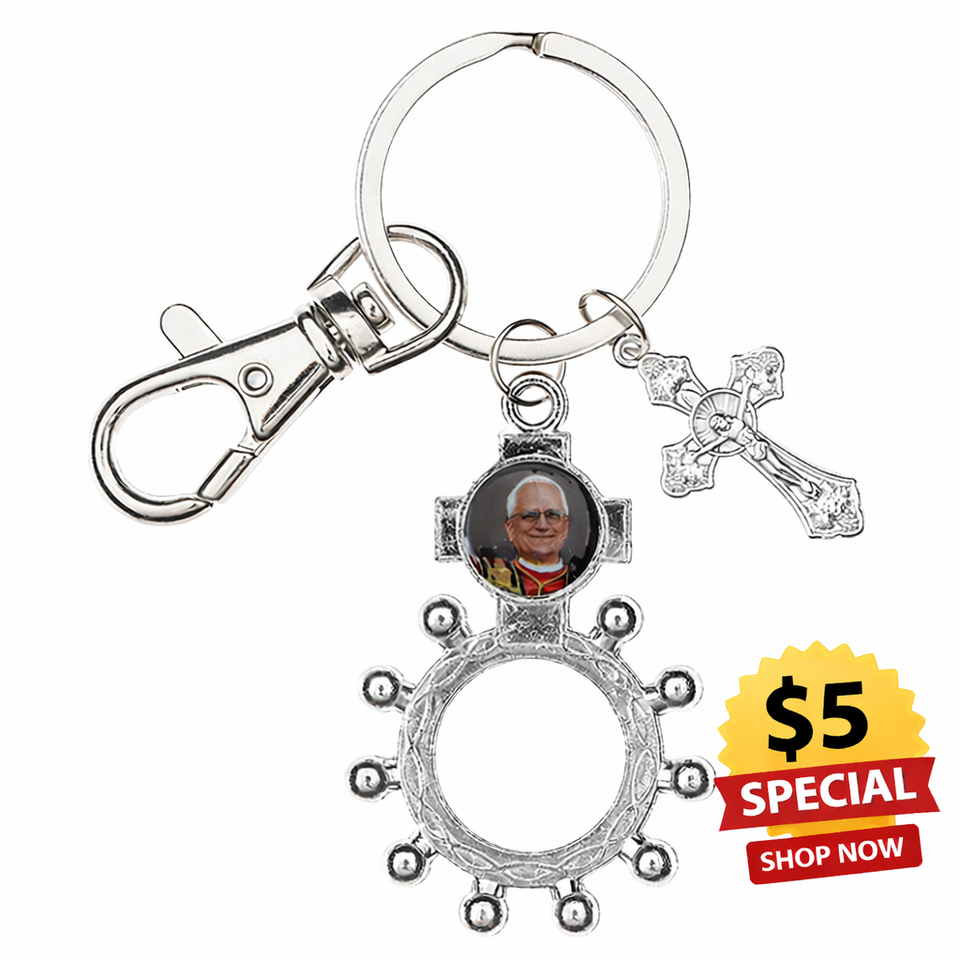 Pope Leo XIV Rosary Ring with Clip