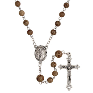 FREE St. Joseph Wood Grain Rosary