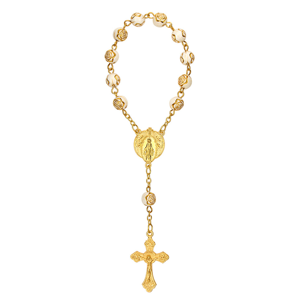 FREE Mary, Queen of Heaven Golden Rose One Decade Rosary