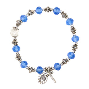 FREE Blue Miraculous Crystal Rosary Bracelet