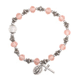 FREE Pink Miraculous Crystal Rosary Bracelet