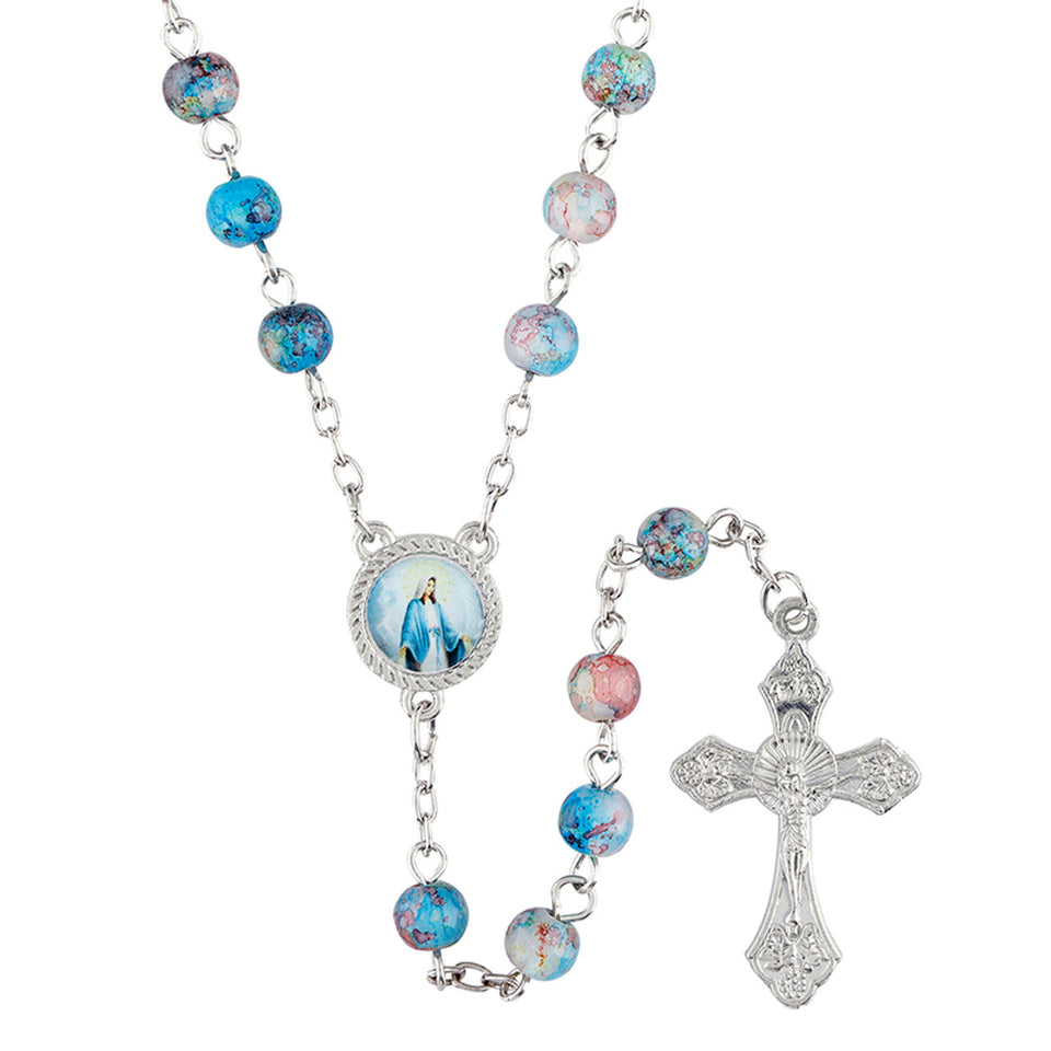 FREE Colorful Splatter Bead Our Lady of Grace Rosary