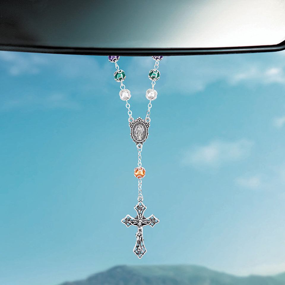 FREE Colorful Pearl Miraculous Auto Rosary