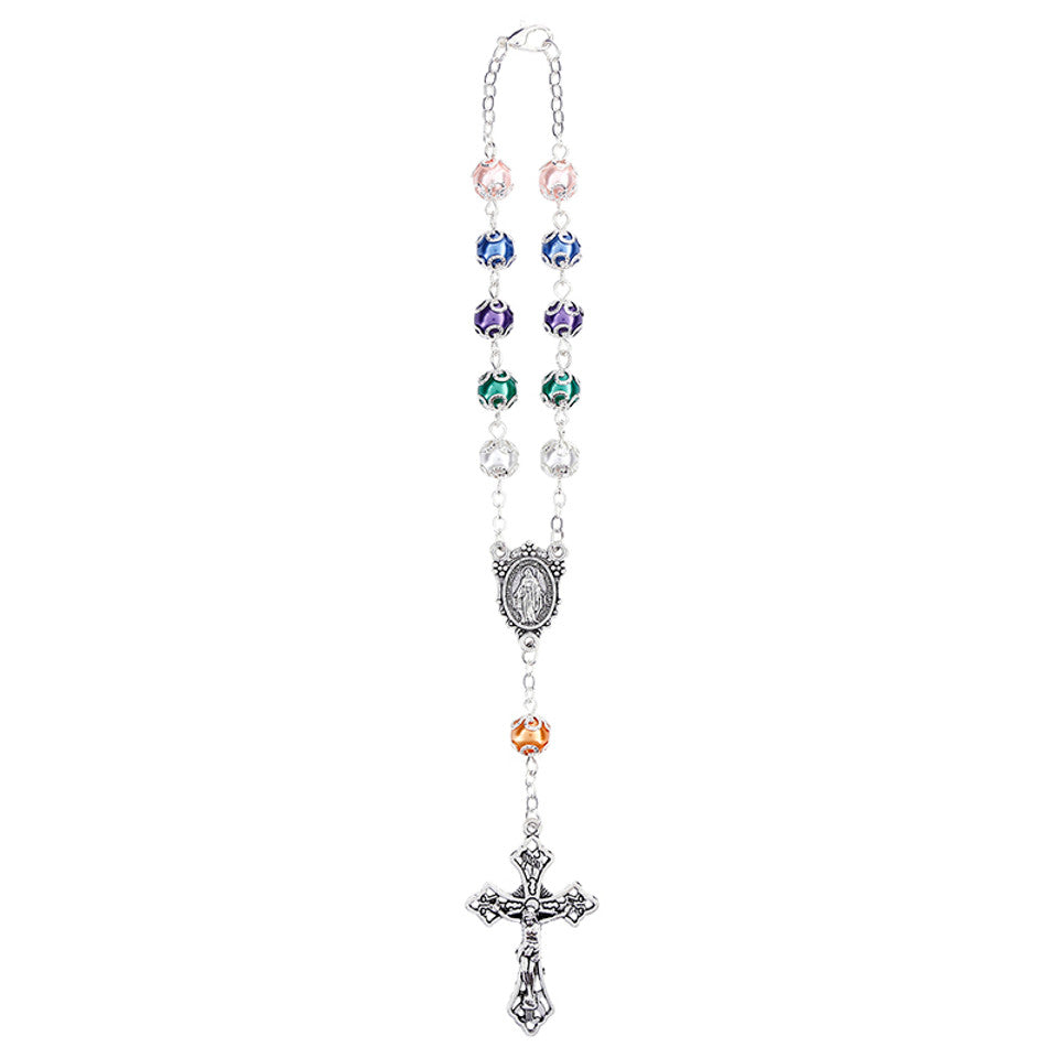 FREE Colorful Pearl Miraculous Auto Rosary