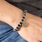 FREE St. Benedict Black Crystal Two-Tone Bracelet