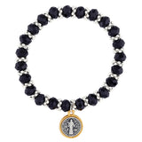 FREE St. Benedict Black Crystal Two-Tone Bracelet