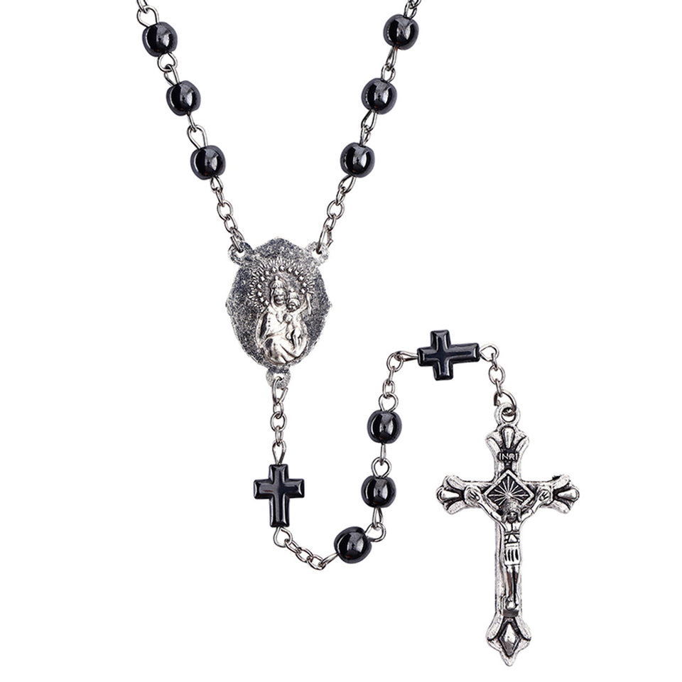 FREE Hematite Sacred Heart Rosary
